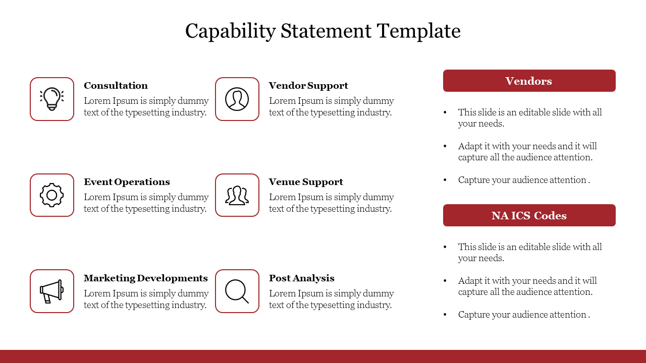 Capability Statement Template PPT and Google Slides